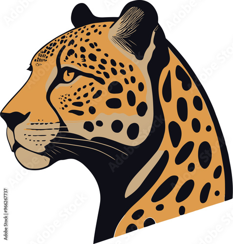 otorongo or amazonian jaguar vector on transparent background for digital content, t-shirts and stickers, jaguar vector logo, jaguar vector illustration