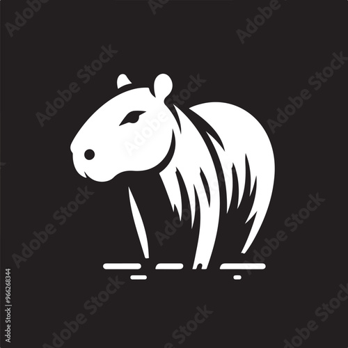 Capybara vector on transparent background for digital content, t-shirts and stickers, vectorized capybara logo, vectorized capybara illustration