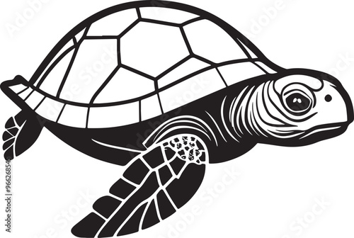 Vectorized turtle, vectorized illustration of sea turtle