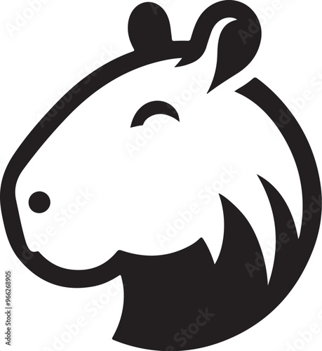 Capybara vector on transparent background for digital content, t-shirts and stickers, vectorized capybara logo, vectorized capybara illustration