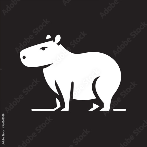 Capybara vector on transparent background for digital content, t-shirts and stickers, vectorized capybara logo, vectorized capybara illustration
