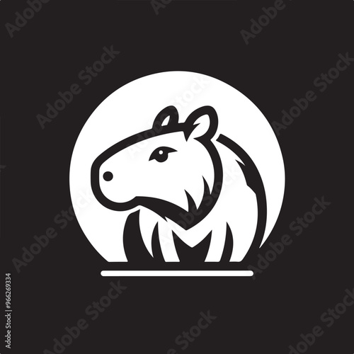 Capybara vector on transparent background for digital content, t-shirts and stickers, vectorized capybara logo, vectorized capybara illustration