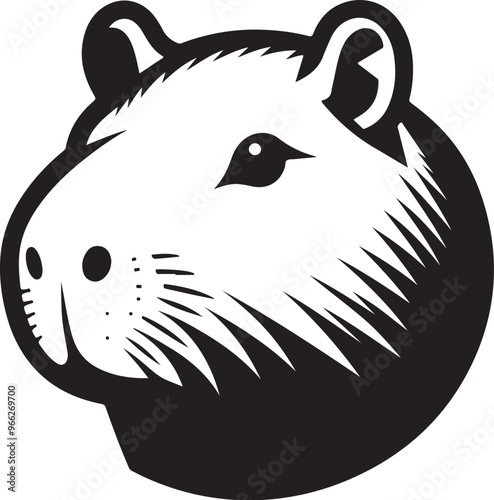Capybara vector on transparent background for digital content, t-shirts and stickers, vectorized capybara logo, vectorized capybara illustration
