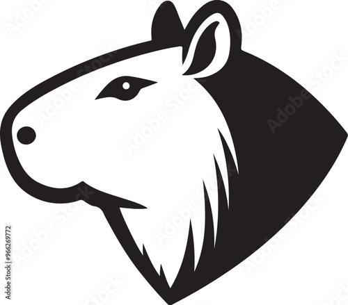 Capybara vector on transparent background for digital content, t-shirts and stickers, vectorized capybara logo, vectorized capybara illustration