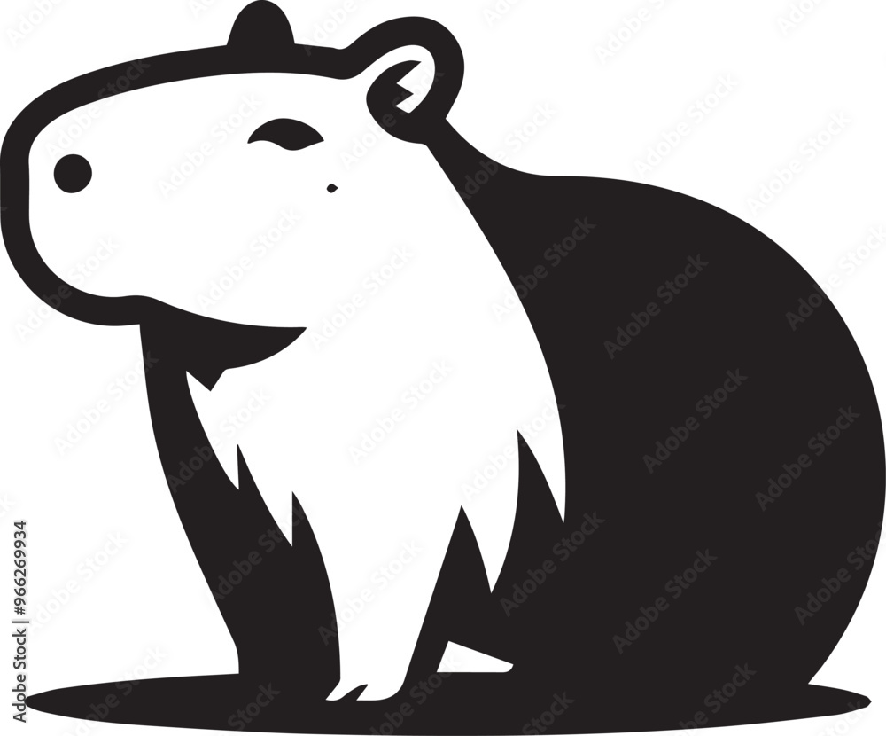 Capybara Vectorised Bitmap Capybara vector on transparent background for digital content, t-shirts ...