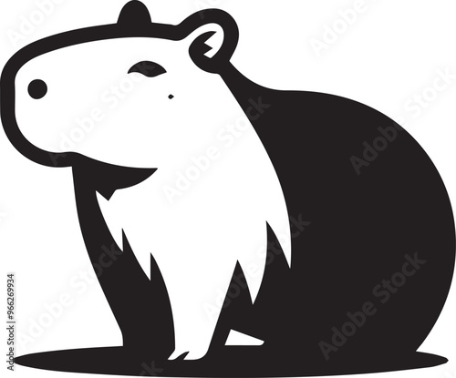 Capybara vector on transparent background for digital content, t-shirts and stickers, vectorized capybara logo, vectorized capybara illustration