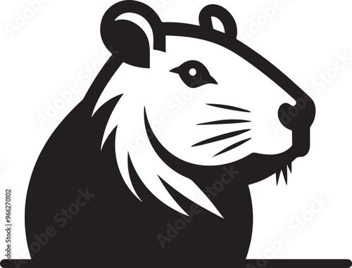 Capybara vector on transparent background for digital content, t-shirts and stickers, vectorized capybara logo, vectorized capybara illustration