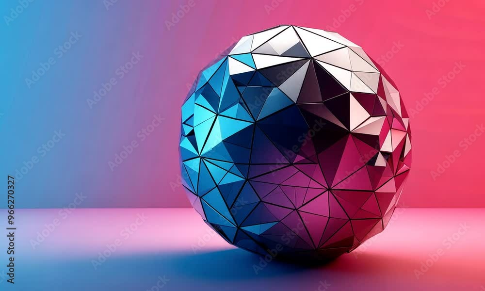 Abstract Geometric Sphere with Neon Lights Abstract Geometric Sphere with Neon Lights