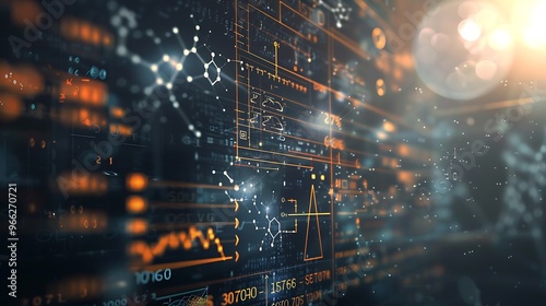 Close-up of science formula on a computer screen with transparent background, equations and symbols in sharp focus, clean and modern design 32k, full ultra hd, high resolution photo