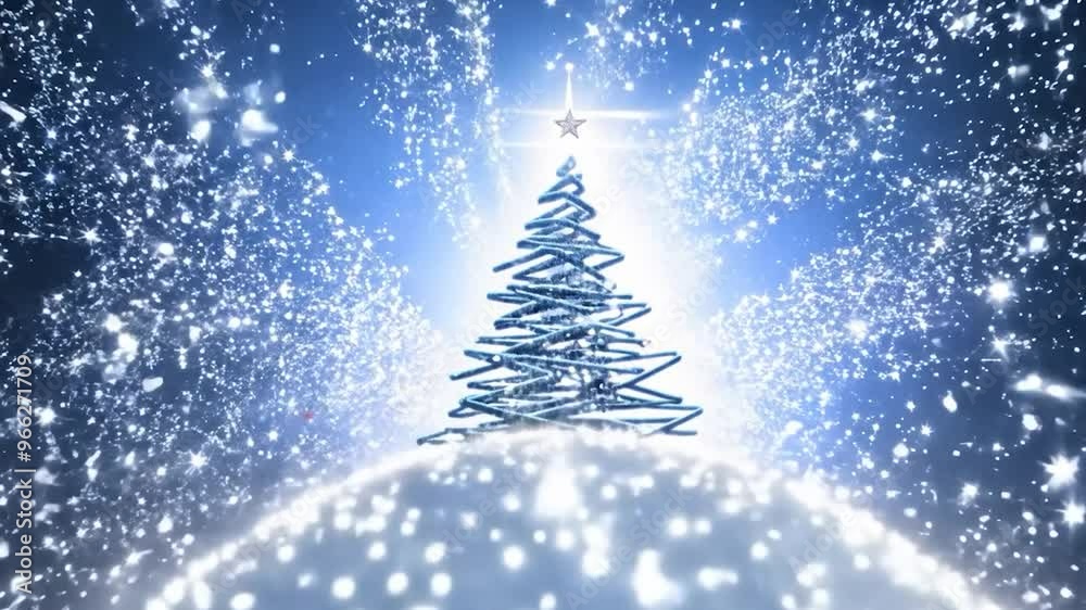 Abstract christmas tree with falling snow in a blue background, perfect for christmas projects. Festive and magical atmosphere perfect for your winter holidays projects Abstract christmas tree with falling snow in a blue background, perfect for christmas projects. Festive and magical atmosphere perfect for your winter holidays projects