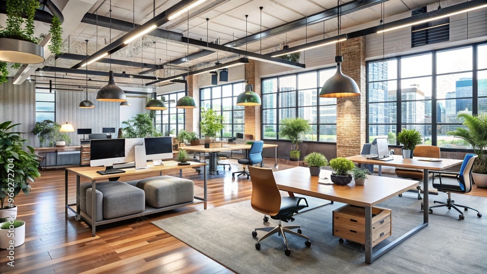 Modern Office Space Featuring Collaborative Areas and High-Tech Amenities for Innovative Teamwork and Productive Work Environments Modern Office Space Featuring Collaborative Areas and High-Tech Amenities for Innovative Teamwork and Productive Work Environments