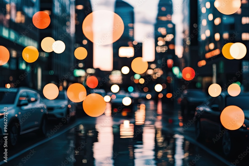 Vibrant Bokeh Effects and Floating Lights Showcasing Urban Reflections and Diverse City Spirit Vibrant Bokeh Effects and Floating Lights Showcasing Urban Reflections and Diverse City Spirit
