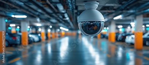 Wallpaper Mural Security Camera in a Parking Garage Torontodigital.ca