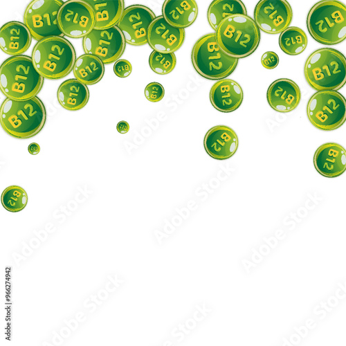 Vitamin B12 messy round pills.