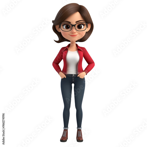 Wallpaper Mural PNG cartoon 3d woman character, isolated on transparent background Torontodigital.ca