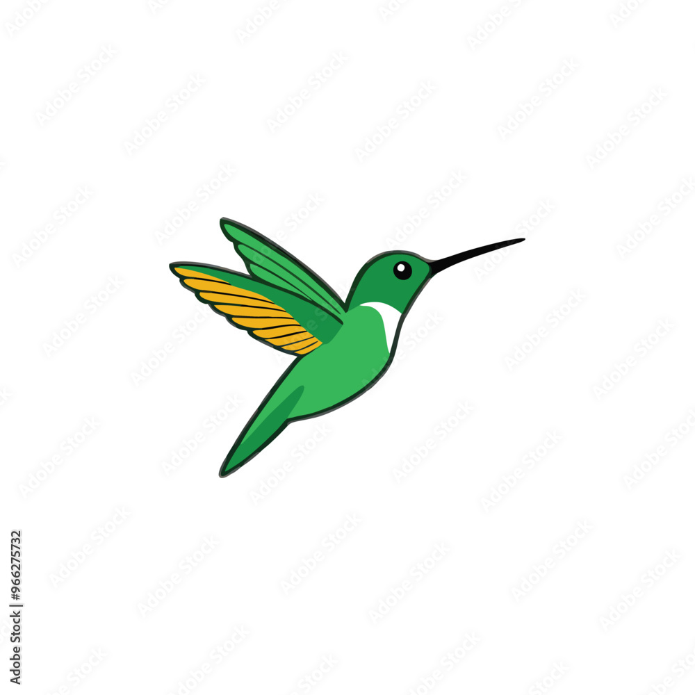 Obraz premium A flying Hummingbird vector illustration clipart, white background