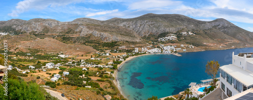 Ormos Egialis Bay (Aegiali) at the northern side of Amorgos. Aegiali is a popular touristic village. Cyclades, Greece photo