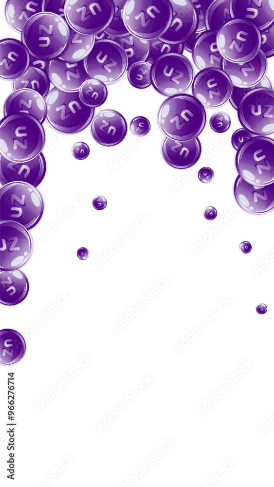Zinc round capsules scattered randomly. Zinc round capsules scattered randomly.