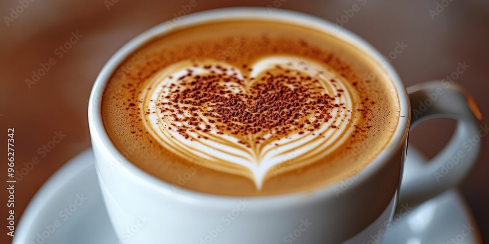 Close-Up of Coffee Cup with Heart-Shaped Latte Art Close-Up of Coffee Cup with Heart-Shaped Latte Art