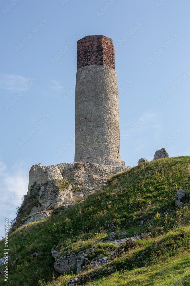 Olsztyn, Silesia, Poland - September 16, 2020: Ruins of medieval gothic Olsztyn Castle located on the Polish Jurassic Highland