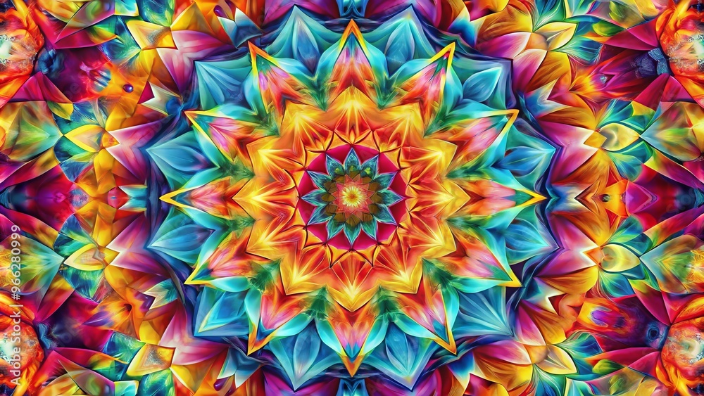 Striking Abstract Background Featuring Vibrant Geometric Patterns In A Kaleidoscope Of Colors Striking Abstract Background Featuring Vibrant Geometric Patterns In A Kaleidoscope Of Colors