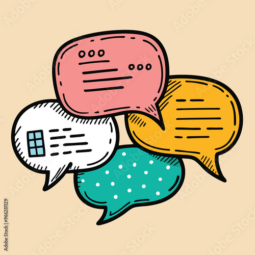 Pack of speech bubbles sketches