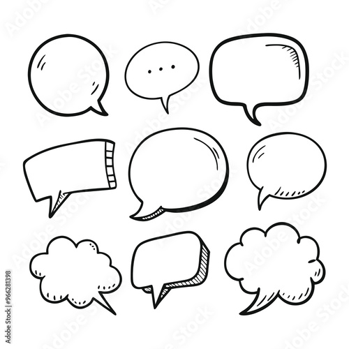 Pack of speech bubbles sketches