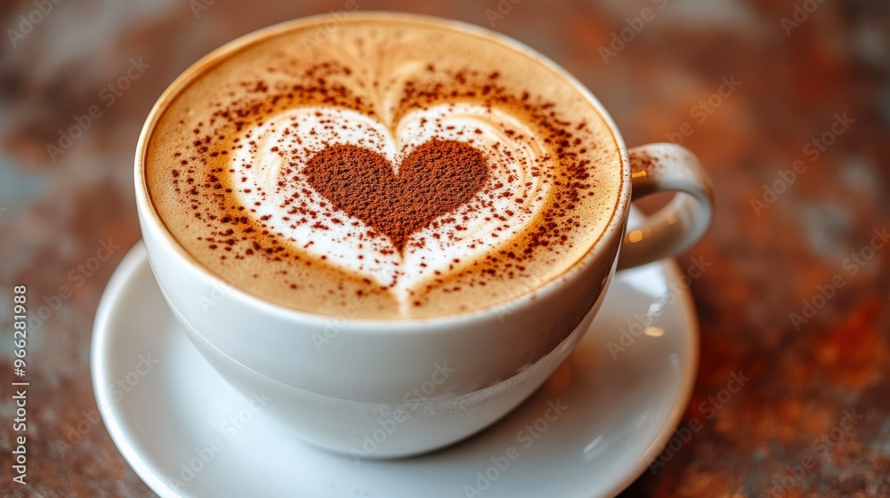 Close-Up of Coffee Cup with Heart-Shaped Latte Art Close-Up of Coffee Cup with Heart-Shaped Latte Art