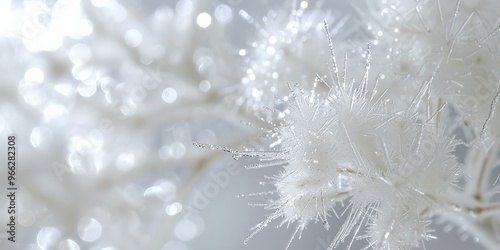 abstract white plant close up.  copy space