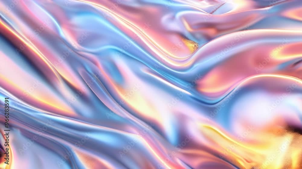 Elegant fluid motion background with vibrant metallic hues for slow motion video and creative visuals Elegant fluid motion background with vibrant metallic hues for slow motion video and creative visuals