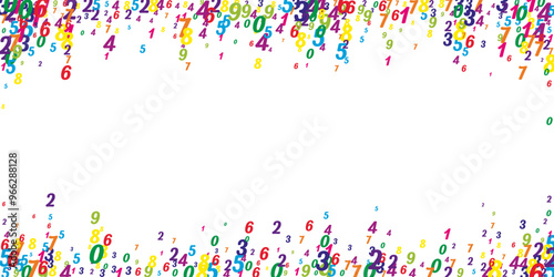 Scattered numbers. Colorful childish digits