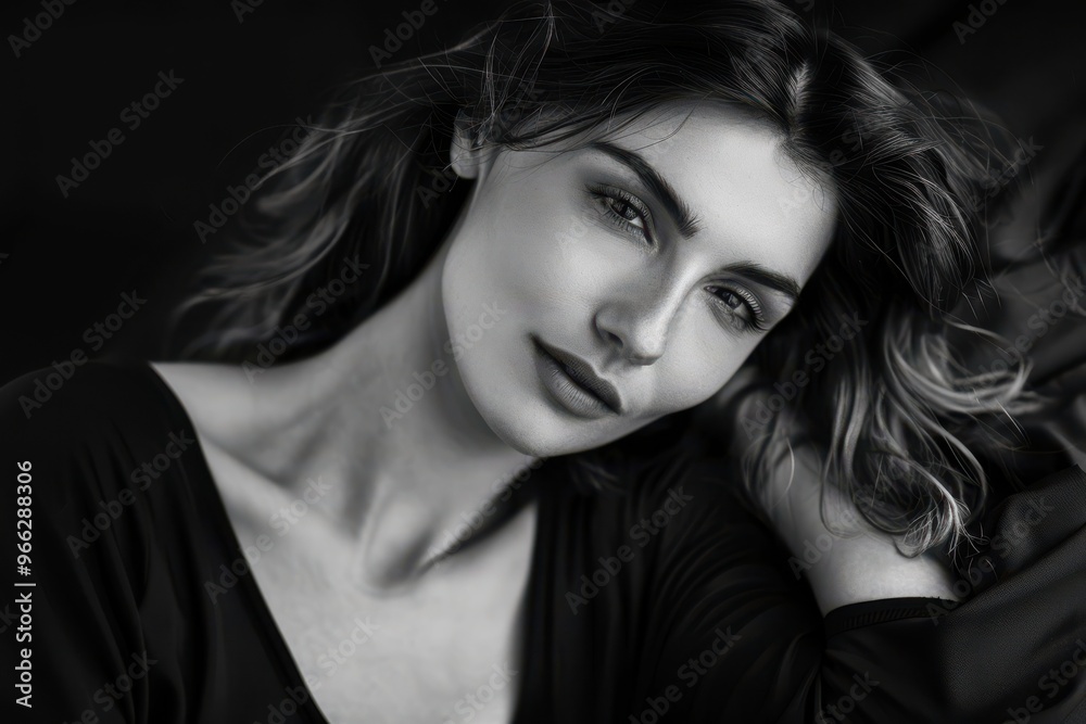 Black and white portrait of a sensual woman Black and white portrait of a sensual woman Black and white portrait of a sensual woman Black and white portrait of a sensual woman