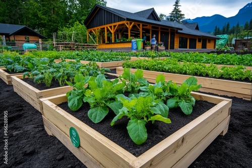 A community garden, where families and individuals gather to plant, harvest, and share fresh produce for holistic nourishment