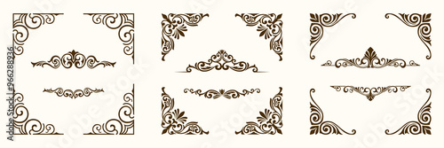 corner frame decorative square border frame border line greeting card invitation card product label