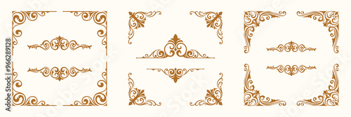 corner frame decorative square border frame border line greeting card invitation card product label