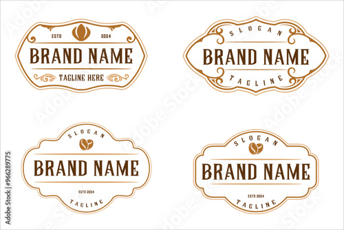 set label logo . vintage emblem decorative badge for brand or product label packaging