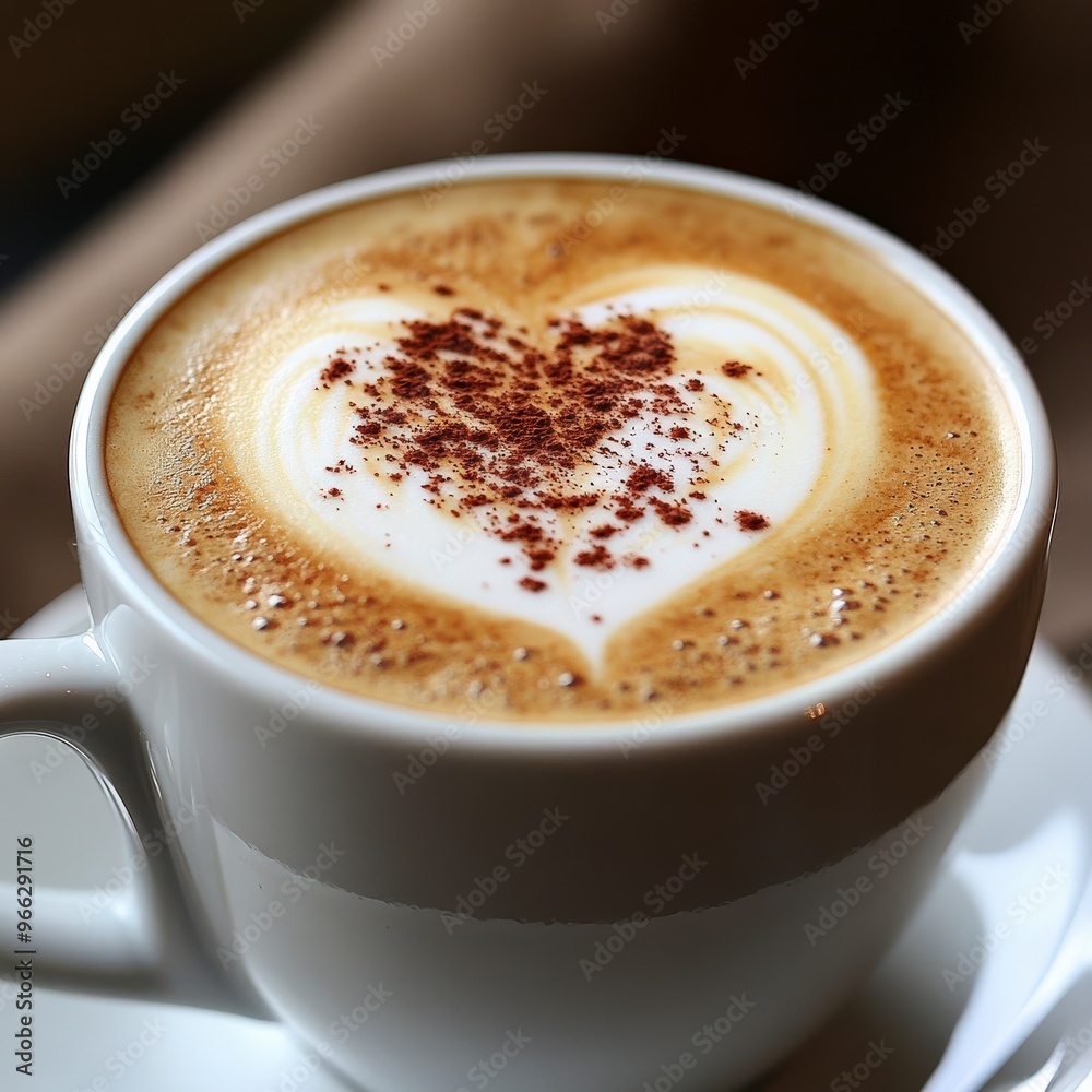 Close-Up of Coffee Cup with Heart-Shaped Latte Art Close-Up of Coffee Cup with Heart-Shaped Latte Art