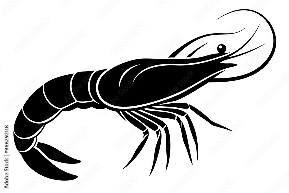shrimp vector silhouette, shrimp icon vector, Sea lobster shrimp vector silhouette, shrimp icon vector, Sea lobster