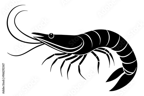 shrimp vector silhouette, shrimp icon vector, Sea lobster	