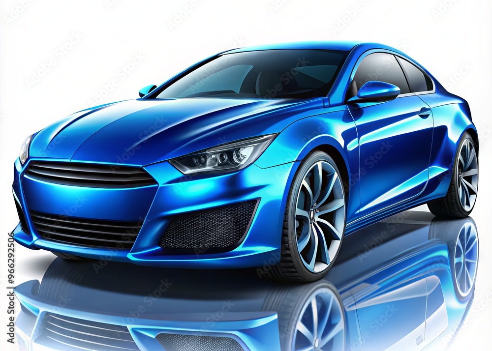 Vibrant blue automotive icon with sleek design, bold lines, and metallic sheen, set against a crisp white background, Vibrant blue automotive icon with sleek design, bold lines, and metallic sheen, set against a crisp white background,