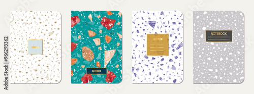 Notepad cover design. Terrazzo abstract