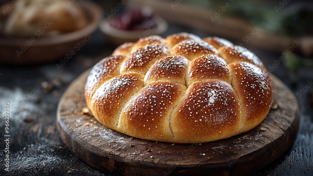 Homemade bread on a wooden surface. Homemade bread on a wooden surface.