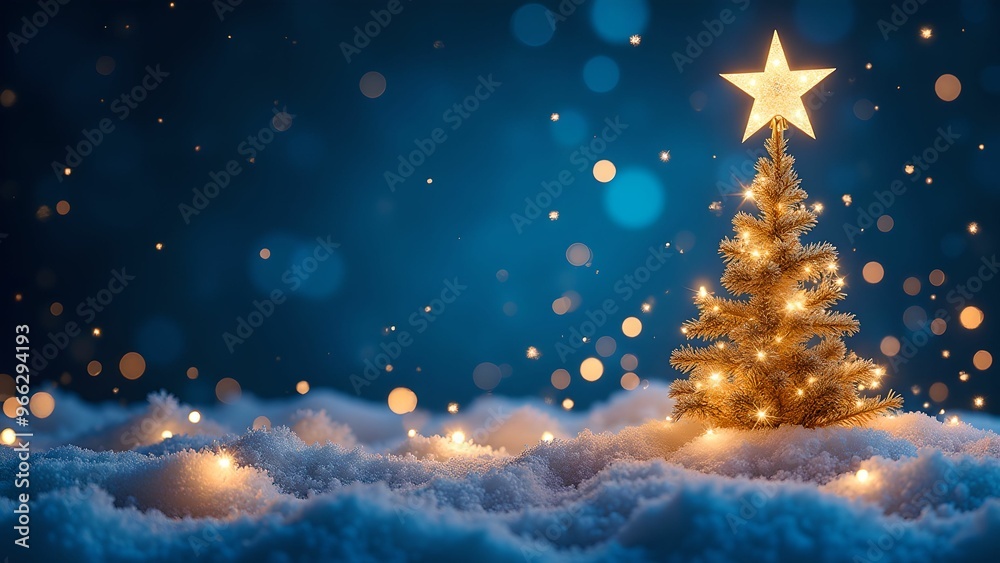 Card, Christmas Night: Sparkling gold and blue and white background with festive shimmer Card, Christmas Night: Sparkling gold and blue and white background with festive shimmer