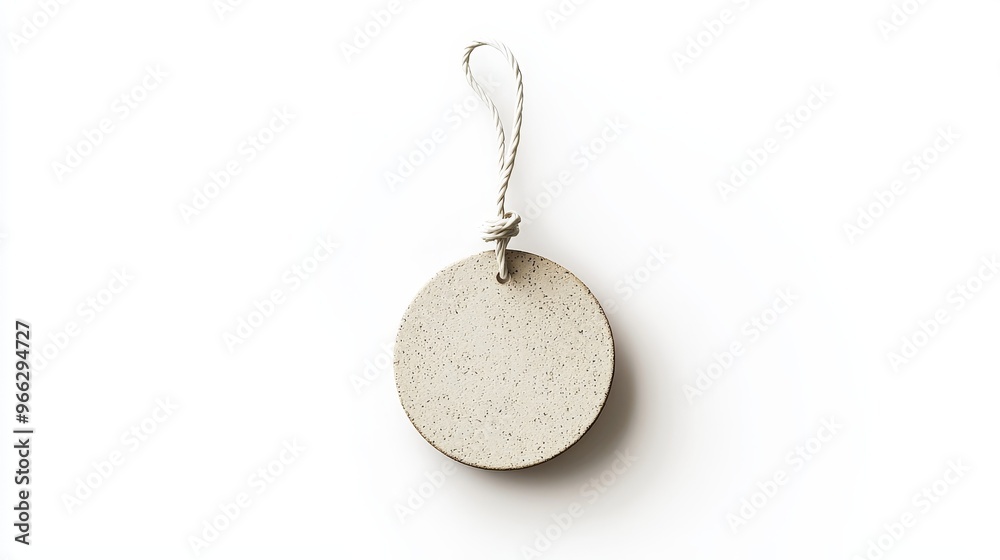 White Speckled Circle with Twine on White Background Minimalist Design Element White Speckled Circle with Twine on White Background Minimalist Design Element