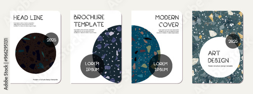 School diary cover design. Terrazzo abstract