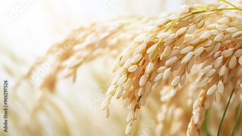 A vibrant symphony of rice against a backdrop of untainted white, capturing its enticing freshness and natural splendor. photo