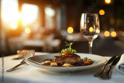 Delicious Steak Dinner at a Restaurant