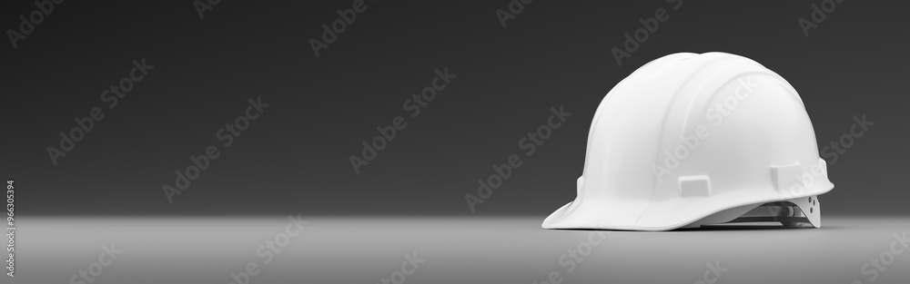 White Safety Hard Hat on a Gradated Background Banner with Room For Text or Graphics. White Safety Hard Hat on a Gradated Background Banner with Room For Text or Graphics.