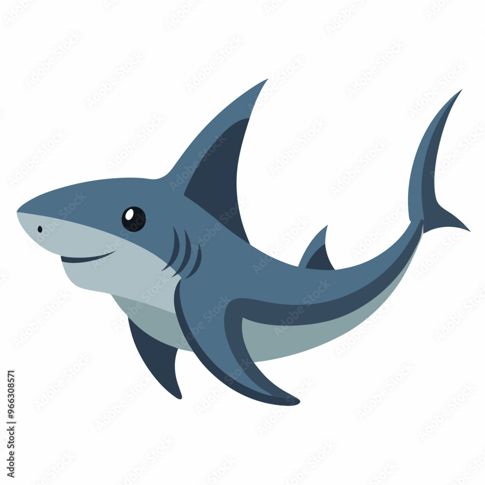 Obraz premium Lantern Shark vector art illustration on white background