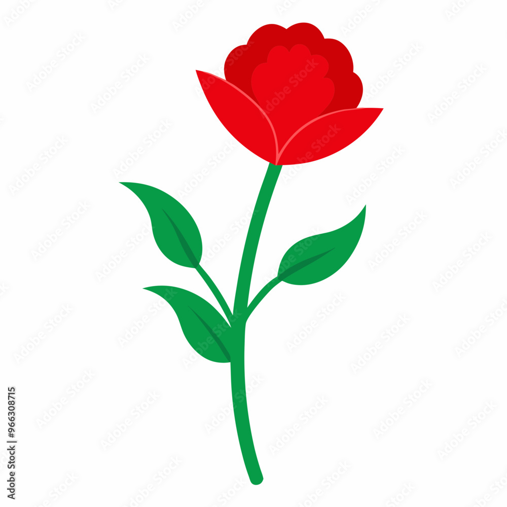 Fototapeta premium Red Statice flower vector art illustration in white background